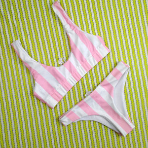 Push Up Padded Women Striped Bikini Set