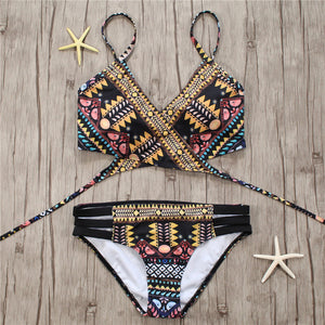 2019 Aztec String Strappy Bikini Set