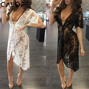 Long Lace Beach Cover Up